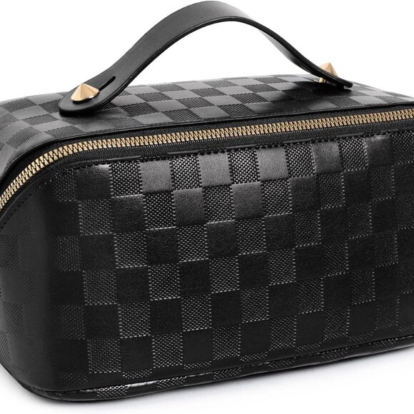 NWT Checkered Makeup Bag Black - Picture 1 of 7